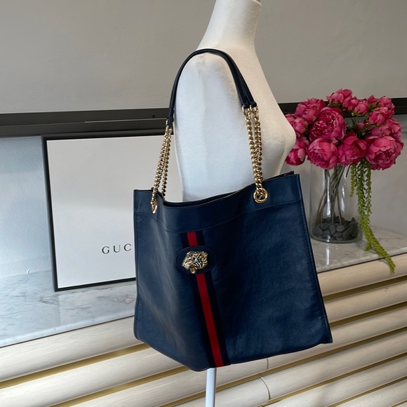 Gucci AUTHENTIC Rajah Large Leather Tote Bag with detachable mini bag - Picture 8 of 17